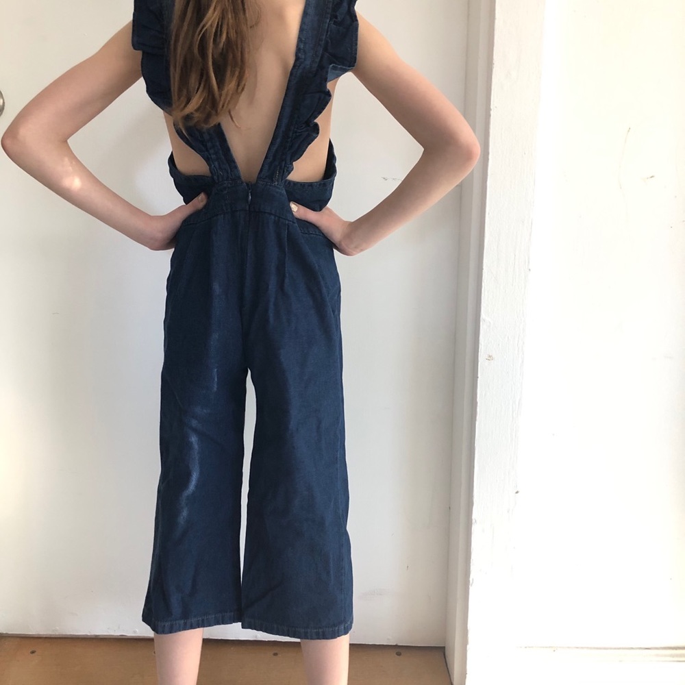 NWT Pioppa Luxury Capri Ruffle Cotton Overalls 8 - Picture 4 of 8